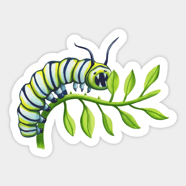 Caterpillar at Work Sticker by JoanTatley